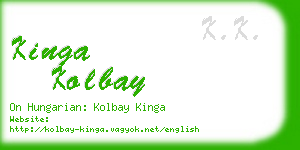 kinga kolbay business card